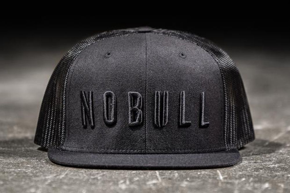 NOBULL Flat-Brim Trucker Hats - Black - Ireland (6254KGSHV)